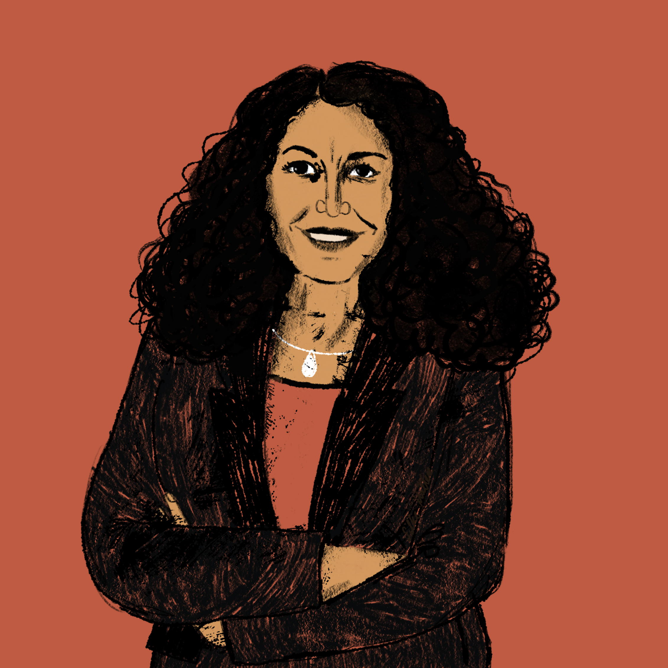 Shoura Hashemi für Große Töchter Podcast | Illustration Silke Müller