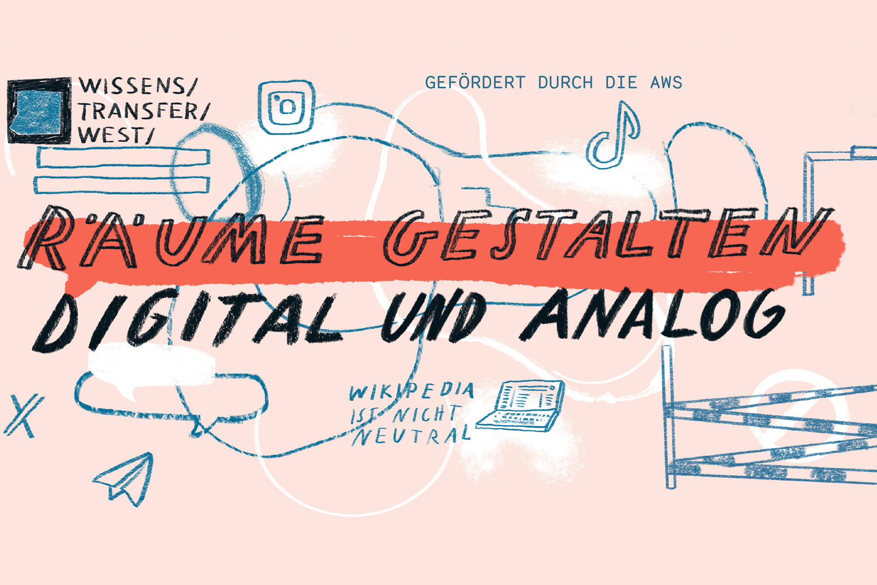 Sketchnotes: Räume gestalten digital und analog - JKU Paneldiskusion | Illustration: Silke Müller